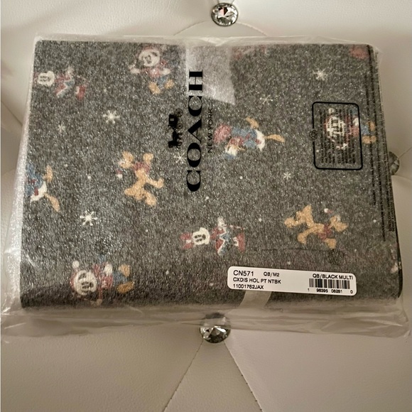 NEW Coach Disney X Coach Holiday Print Coated Canvas Leather Notebook Journal - Picture 7 of 15